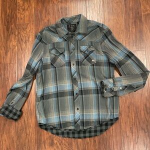 Fox Blue and Gray Plaid Shirt